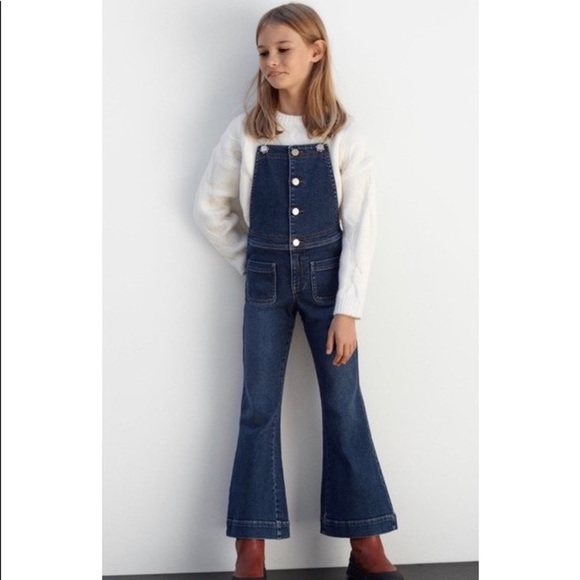 ZARA | GIRL'S FLARE INDIGO OVERALLS sz 7/8. Super cute! - Picture 13 of 14
